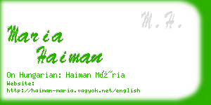 maria haiman business card